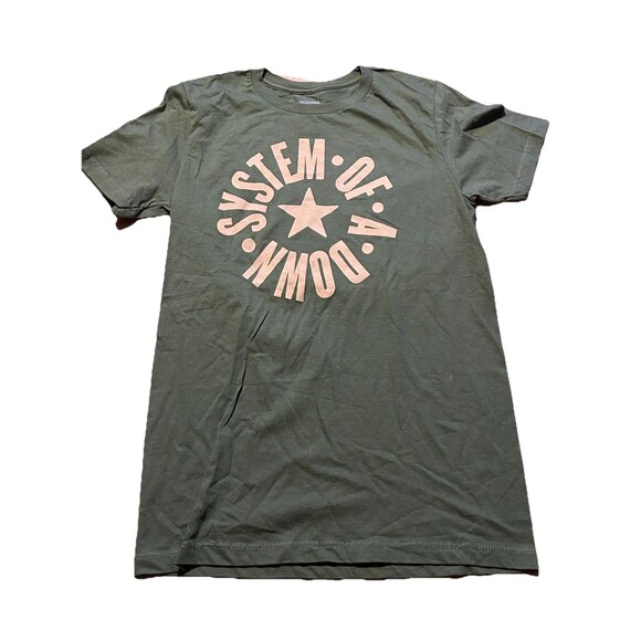 System of a Down T-Shirt Men’s M Green Star Logo Graphic Tee Band Rock NWOT - Picture 1 of 3